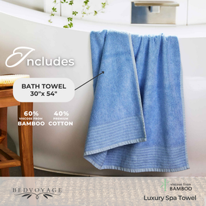 Bamboo Cotton Spa Bath Towel - Viscose from Bamboo + Cotton - Ocean by BedVoyage