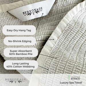 Bamboo Cotton Spa Towel Set - Viscose from Bamboo + Cotton - 6pc Set - Stone by BedVoyage