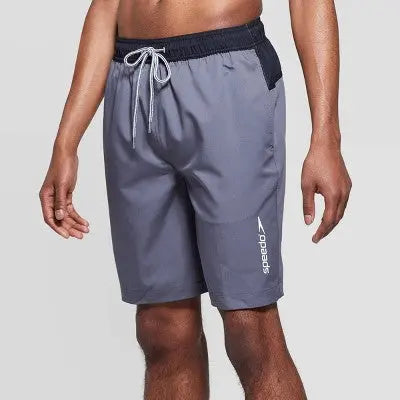 Speedo Men's 9" Elastic Swim Trunks Swimwear Shorts Swimsuits UPF 50+