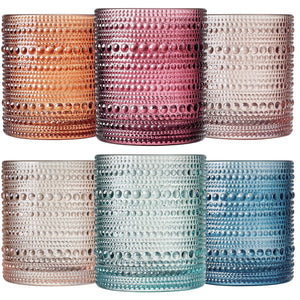 Tonal-Hobnail-Lowball-Glassware,-Spring,-Set-of-6-Lowball