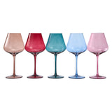 Stagioni Stemmed Wine Glassware, Set of 5, "May Flowers"
