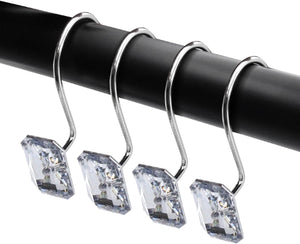 Set of 12 Rust Resistant Shower Curtain Hooks - 6 Designs