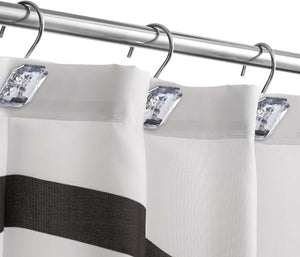 Set of 12 Rust Resistant Shower Curtain Hooks - 6 Designs