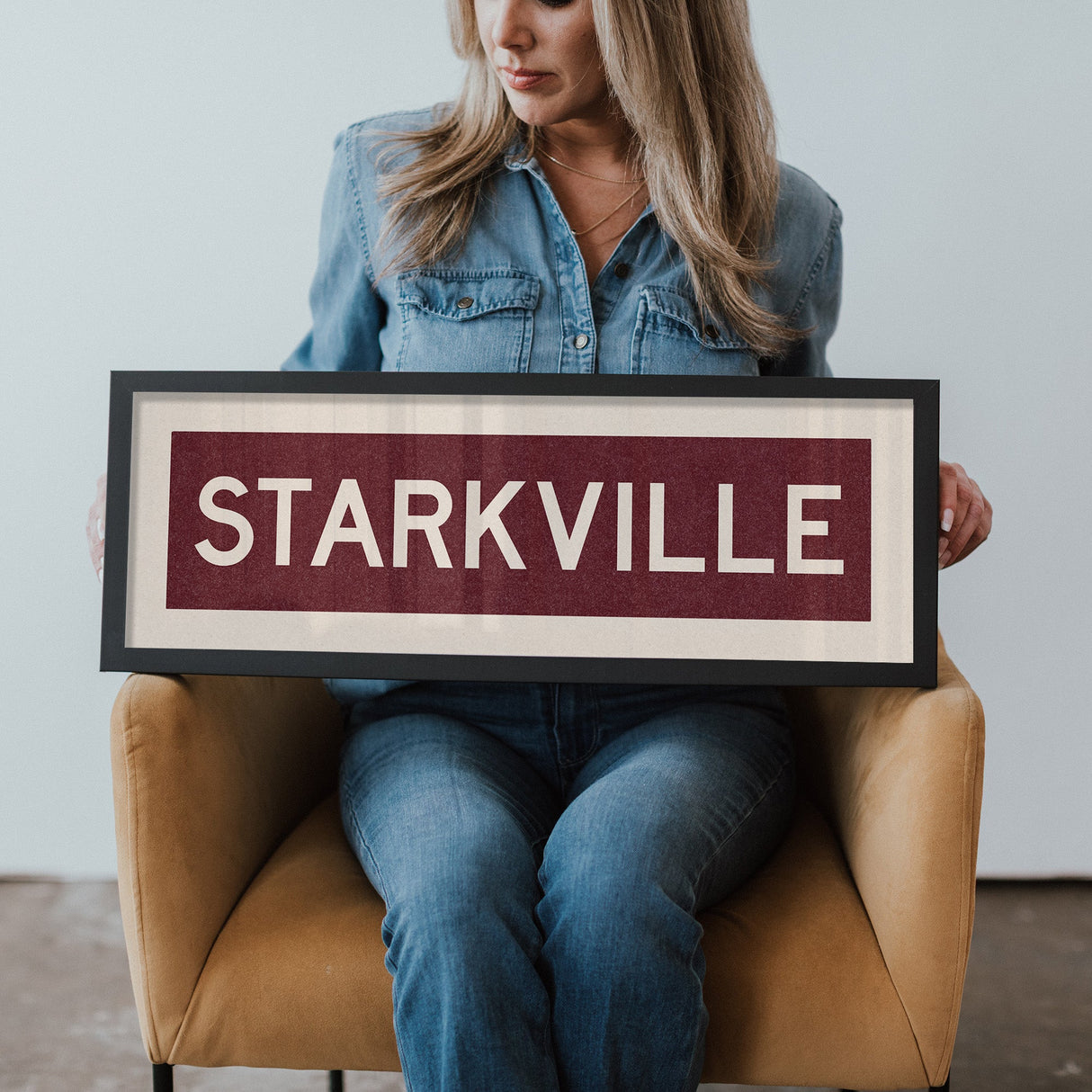 Framed Starkville Maroon Bus Scroll