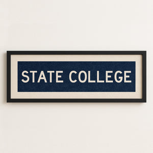 Framed State College Navy Bus Scroll