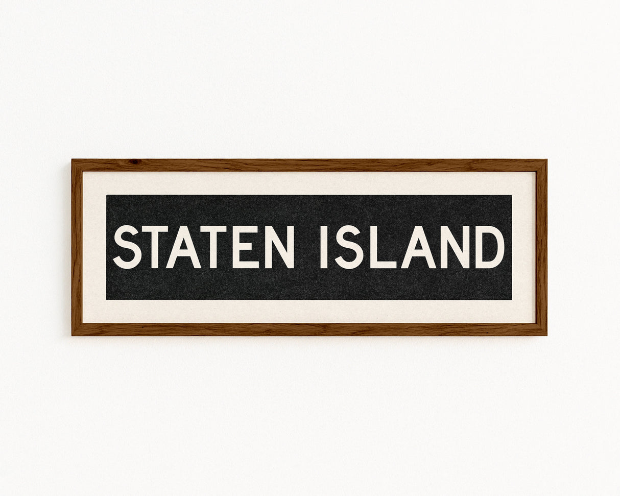 Framed Staten Island New York Bus Scroll