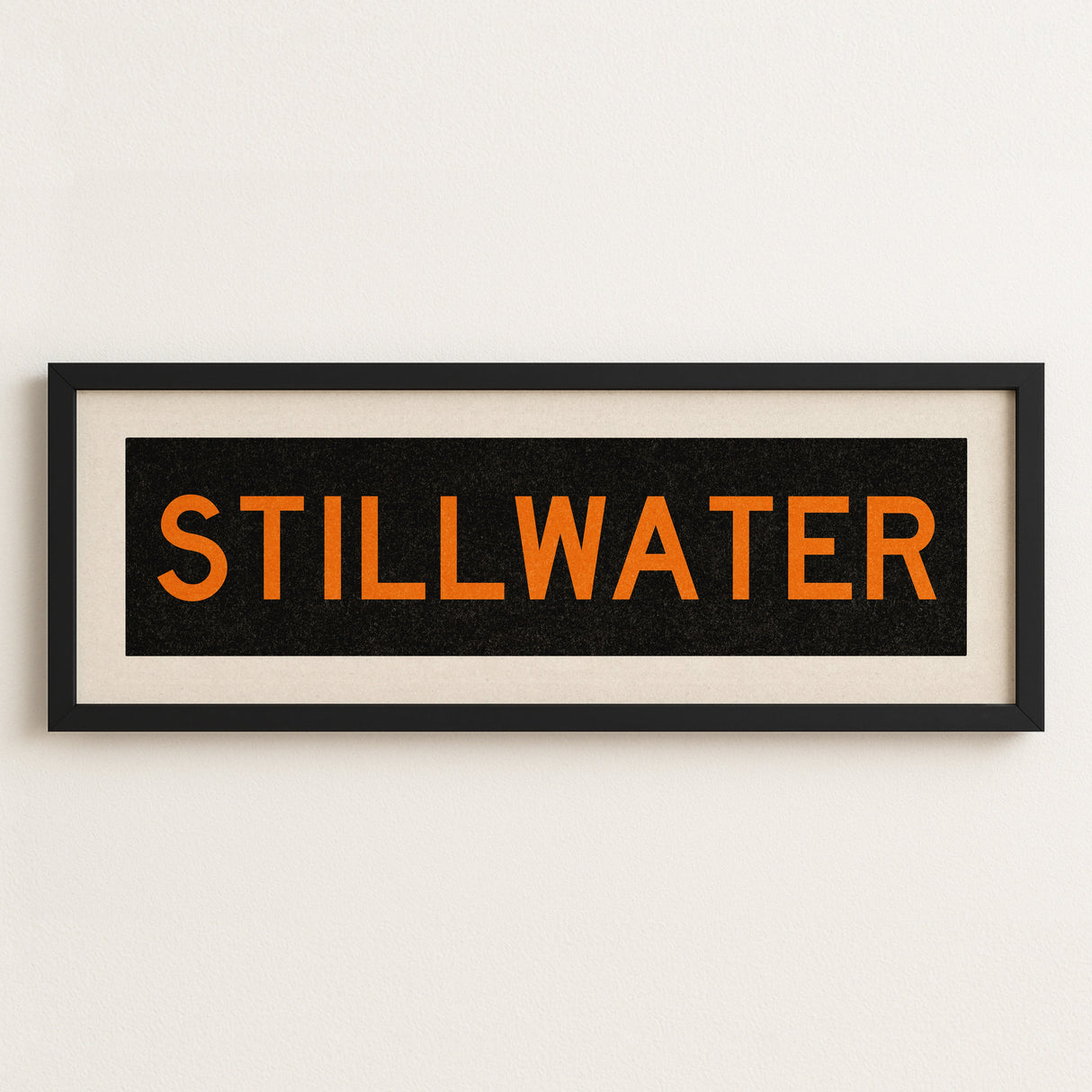 Framed Stillwater Orange Bus Scroll