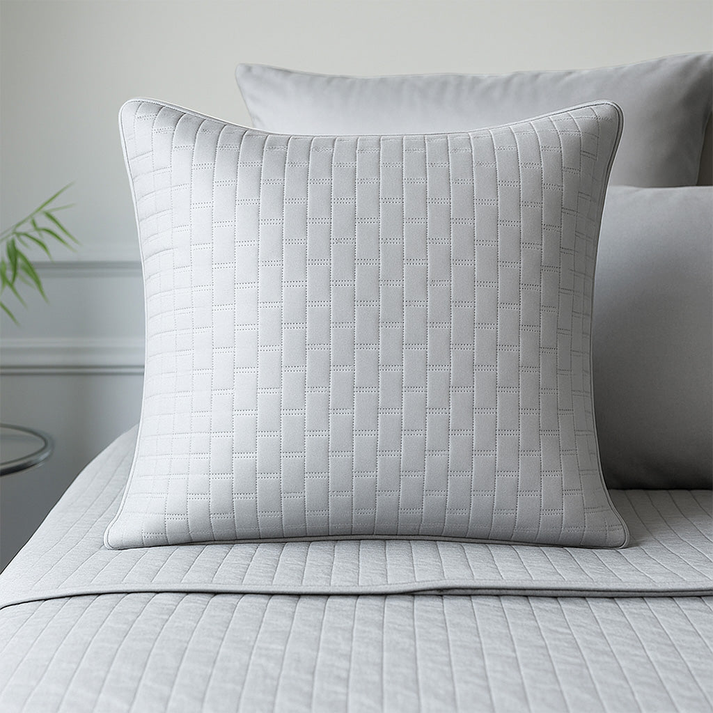 Bamboo Quilted Sham - 100% Viscose from Bamboo - 1pc - Euro - Stone by BedVoyage