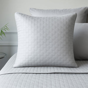 Bamboo Quilted Sham - 100% Viscose from Bamboo - 1pc - Euro - Stone by BedVoyage