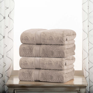 Egyptian Cotton Plush Heavyweight Bath Towel Set of 4