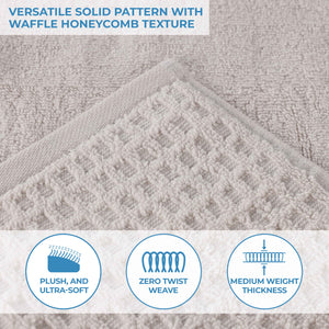 Napa Zero Twist Cotton Solid Waffle Honeycomb Bath Towel Set of 3 - Bath Towel by Superior Brand