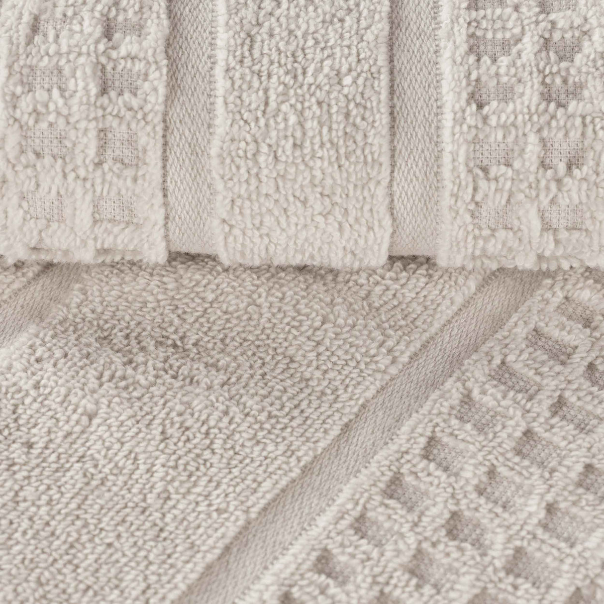 Napa Zero Twist Cotton Solid Waffle Honeycomb Bath Towel Set of 3 - Bath Towel by Superior Brand