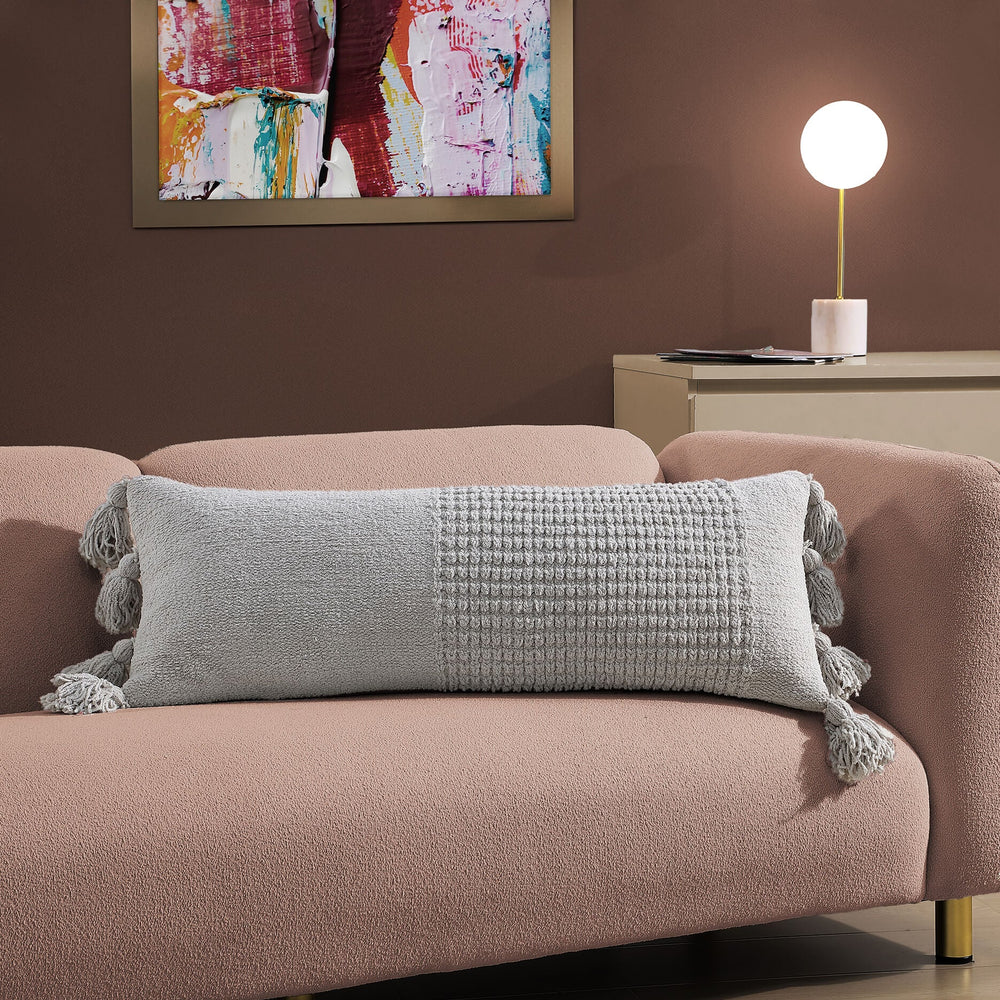 Braided Pom Pom Lumbar Pillow