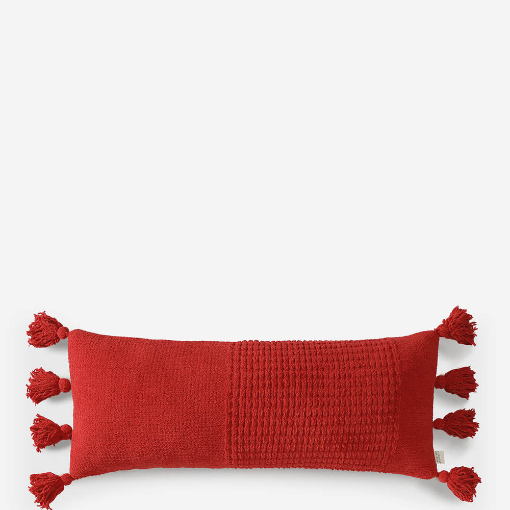 Braided Pom Pom Lumbar Pillow