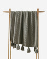 Braided Pom Pom Throw