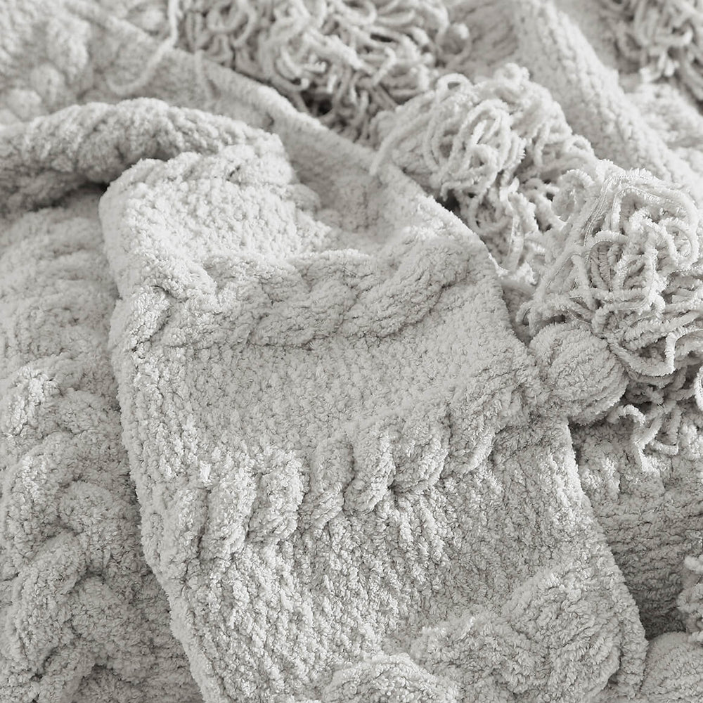 Braided Pom Pom Throw