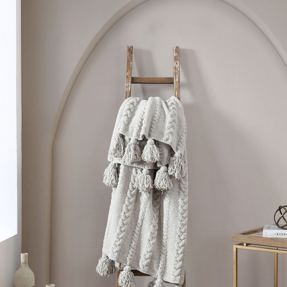 Braided Pom Pom Throw