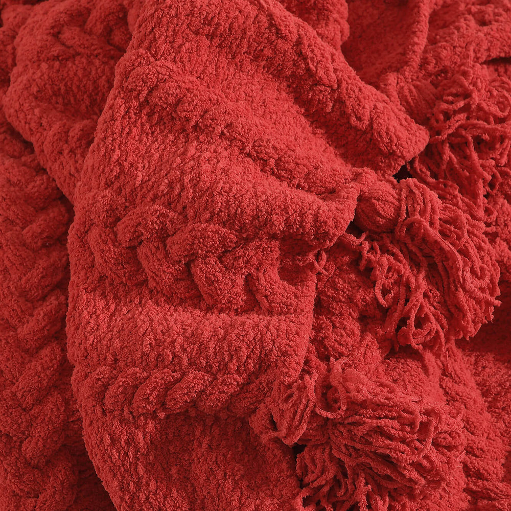 Braided Pom Pom Throw