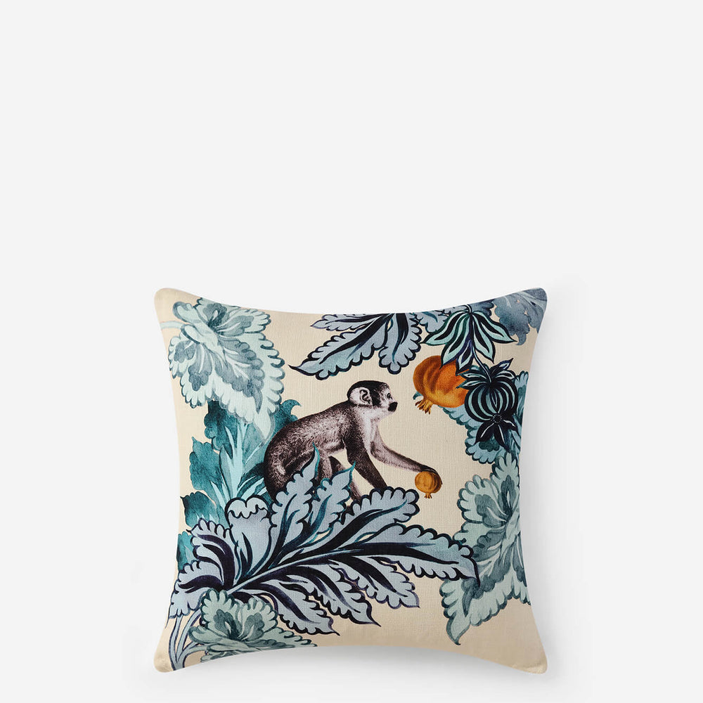 Damask Monkey Throw Pillow