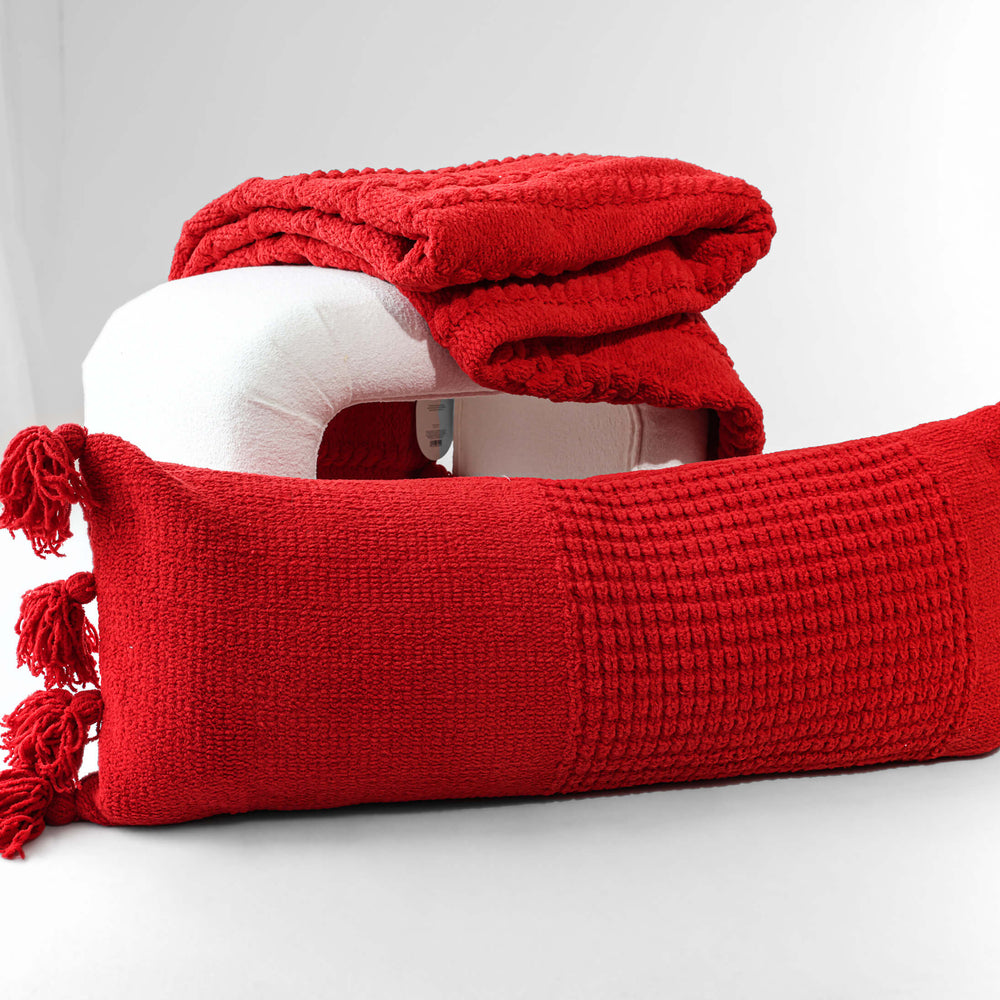 Braided Pom Pom Lumbar Pillow