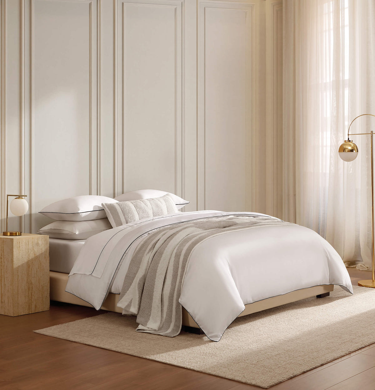 Bamboo Viscose Luxe Top Sheet with Piping