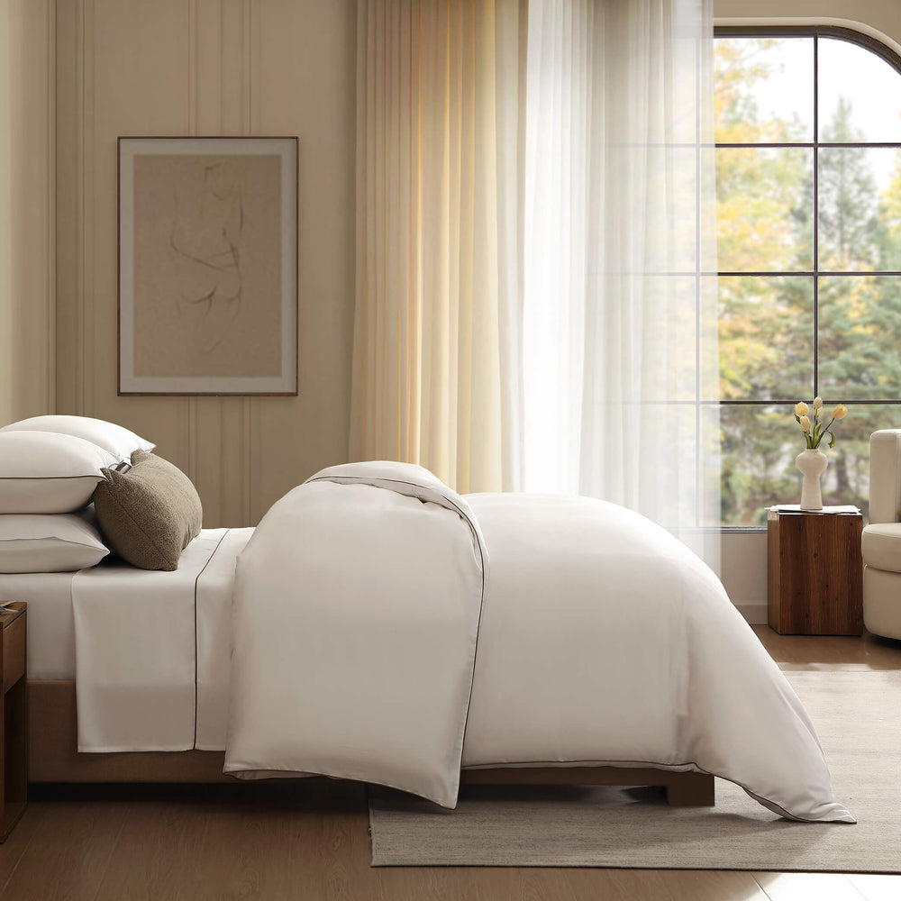 Bamboo Viscose Luxe Duvet Cover with Piping