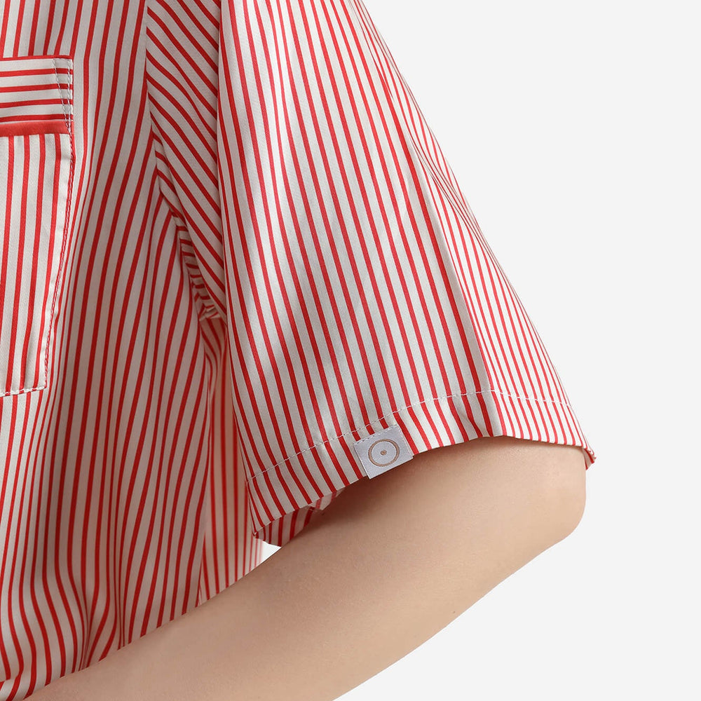 Silky Lyocell Short Striped Pajama Set