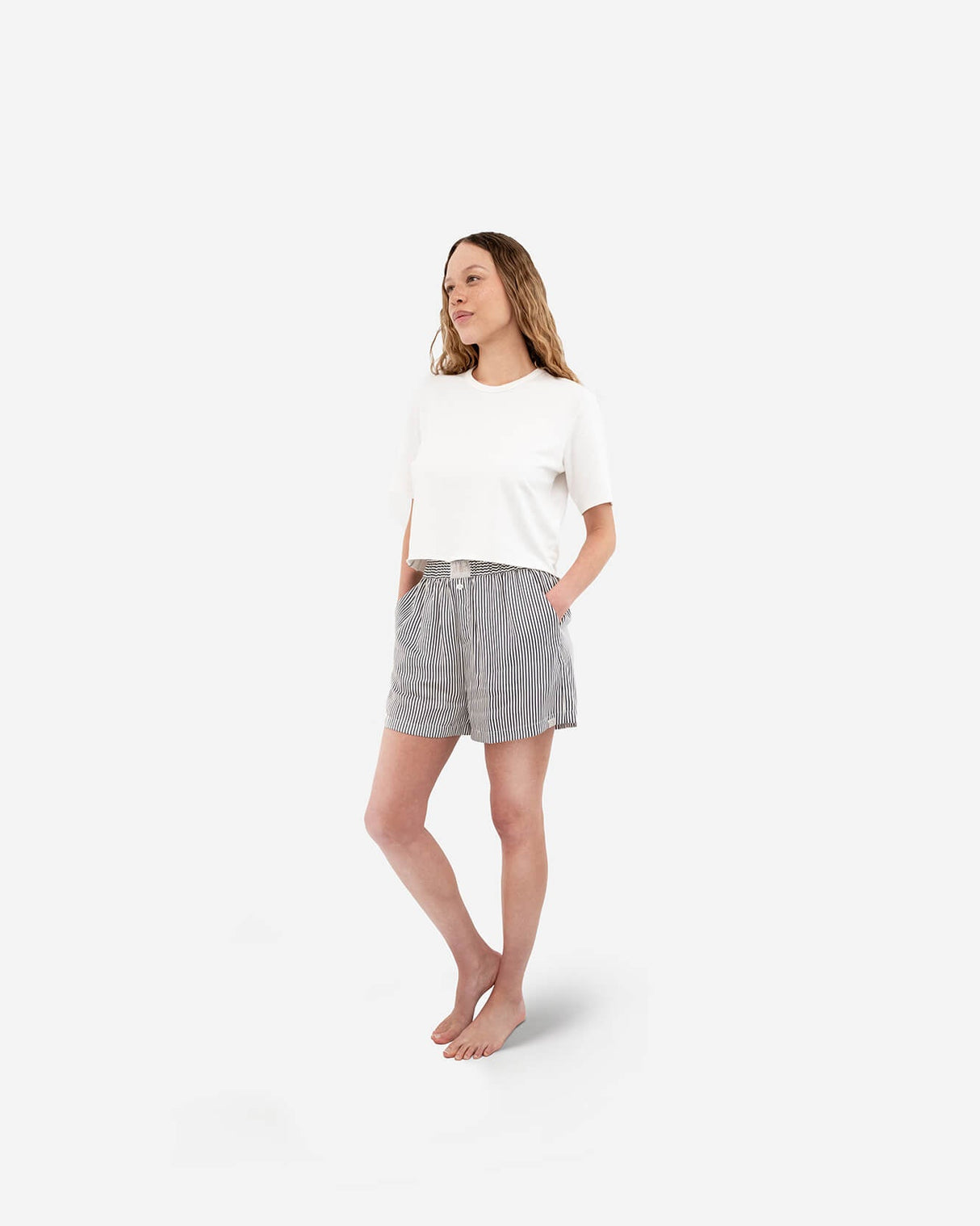 Silky Lyocell Striped Boxer Shorts