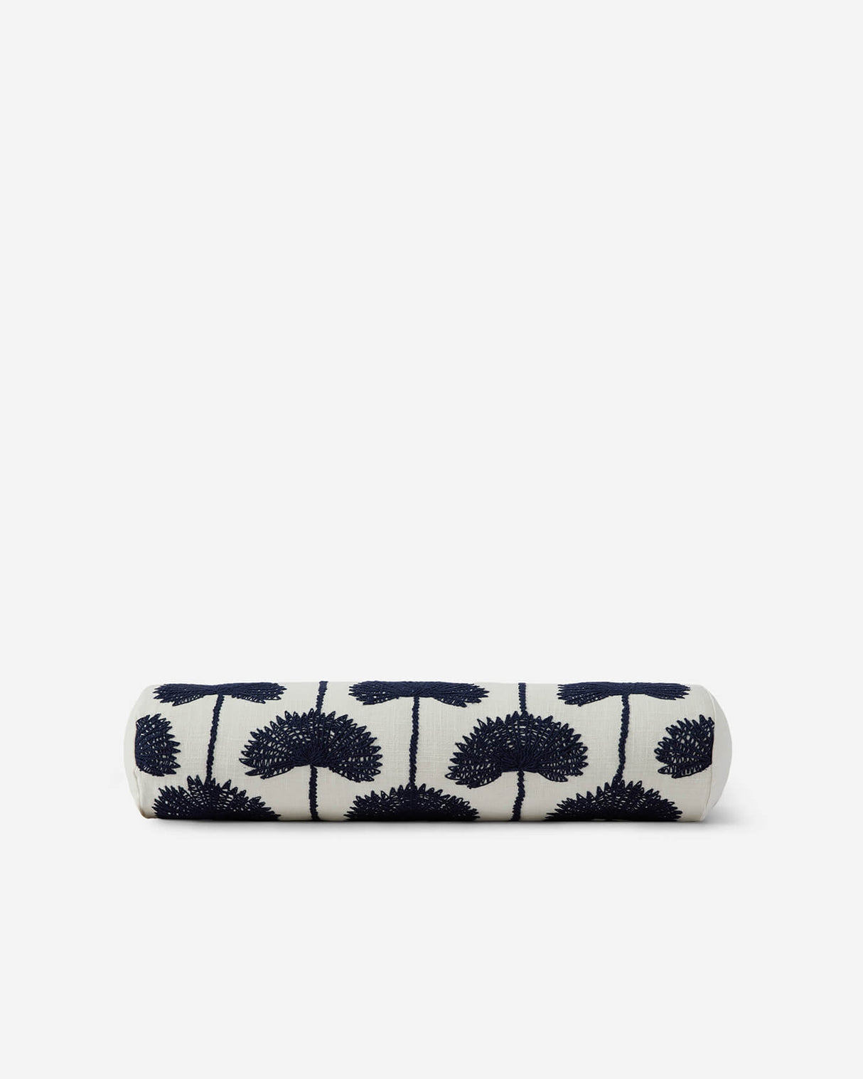 Palm Leaf Embroidered Bolster Pillow