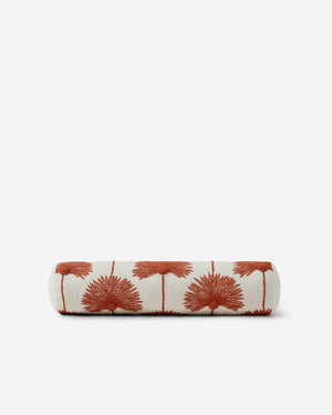Palm Leaf Embroidered Bolster Pillow