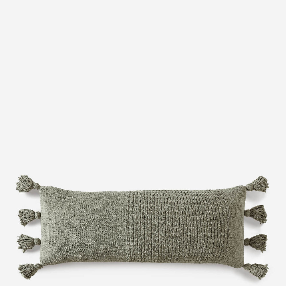 Braided Pom Pom Lumbar Pillow