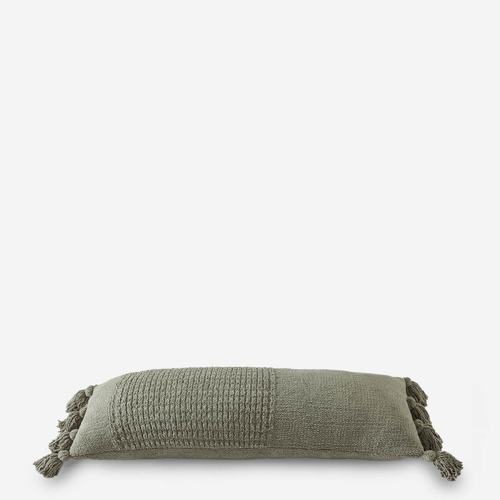 Braided Pom Pom Lumbar Pillow
