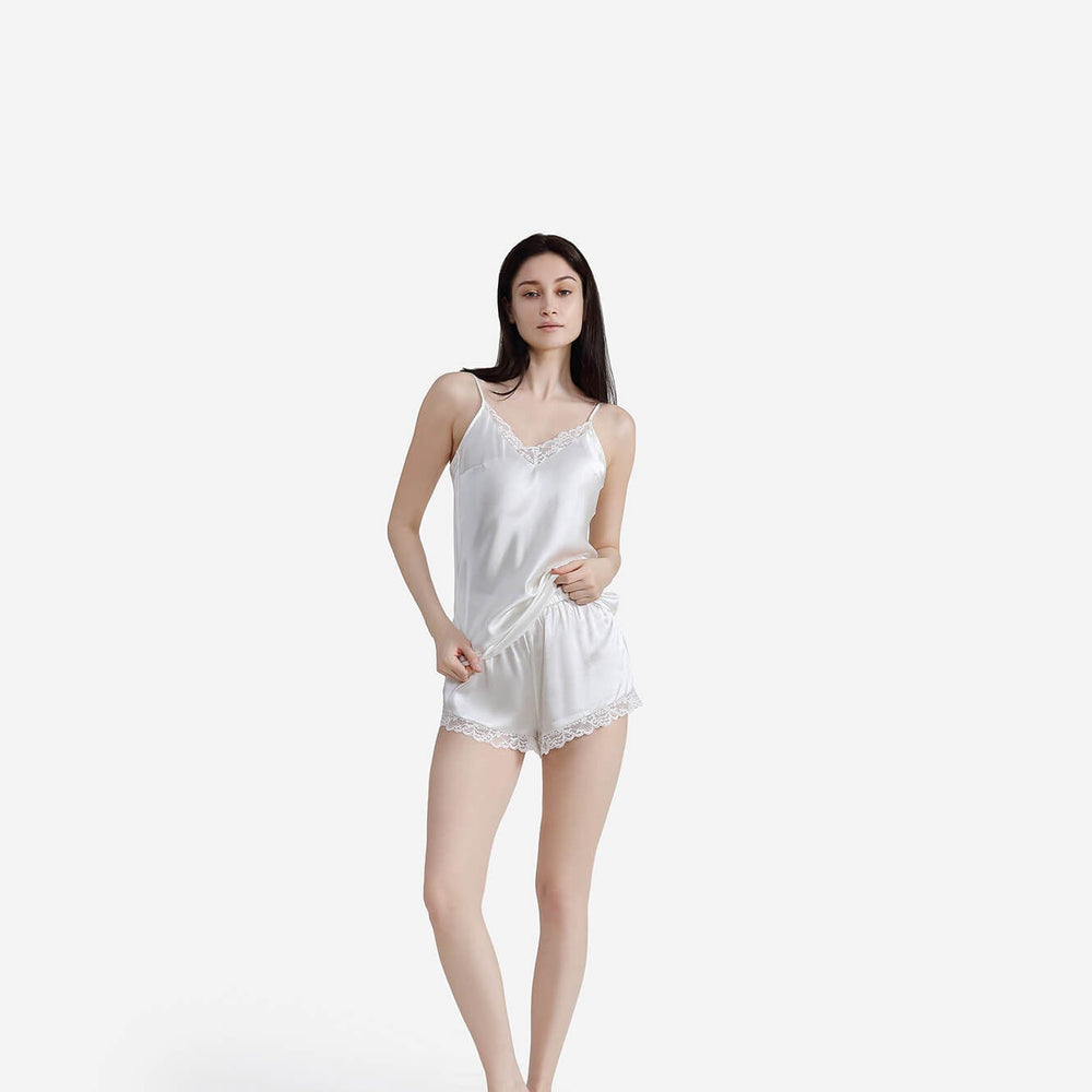 EcoSilk Lace Trim Cami & Short Set