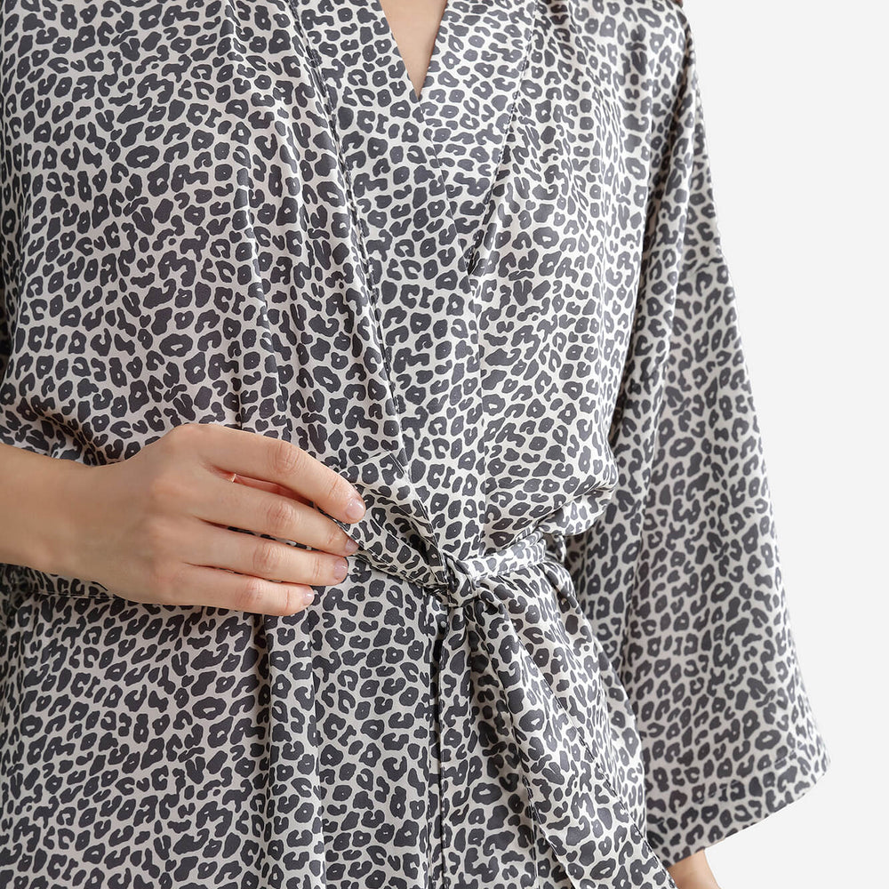 Silky Lyocell Leopard Print Kimono | Last Chance