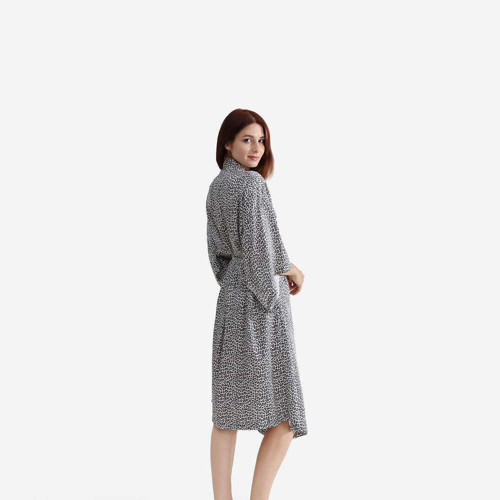 Silky Lyocell Leopard Print Kimono | Last Chance