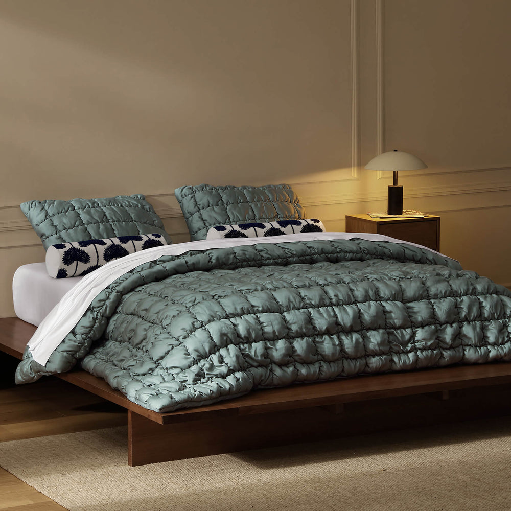 Silky Lyocell Puff Comforter Bundle