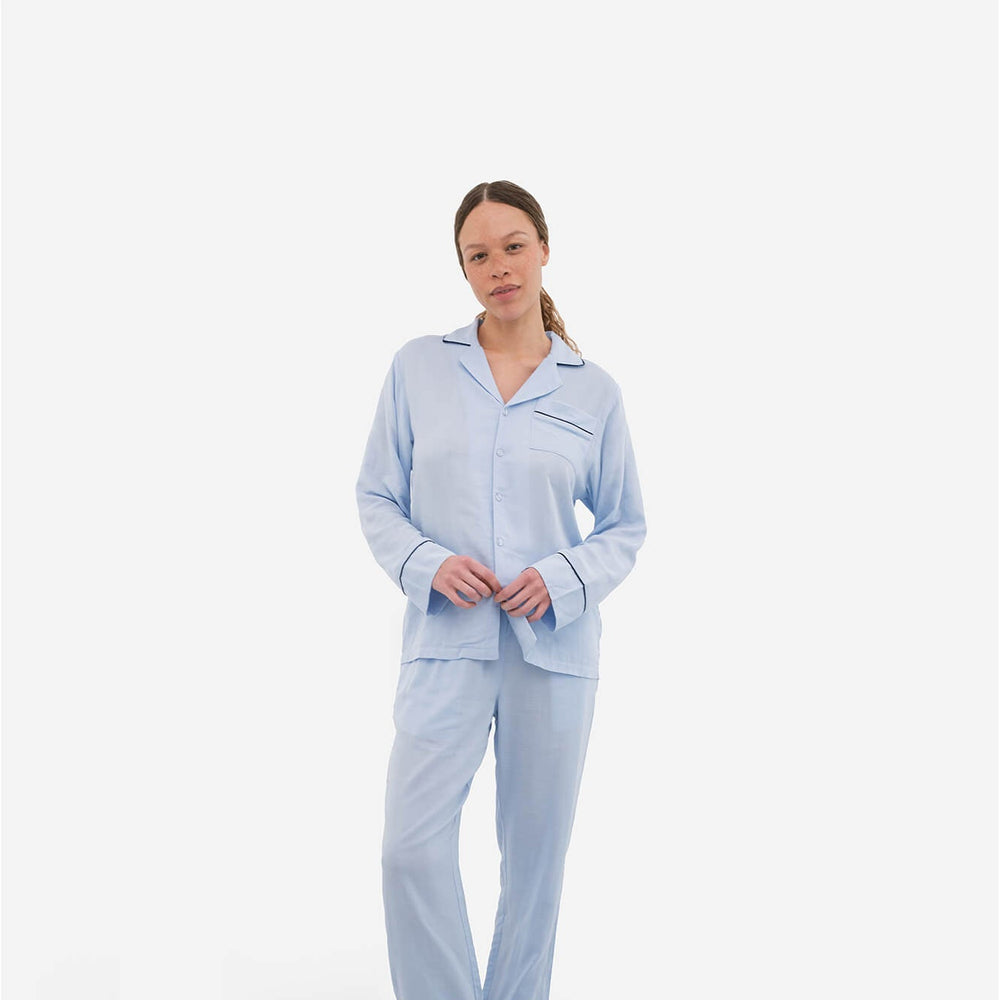 Woven Cotton Long Pajama Set