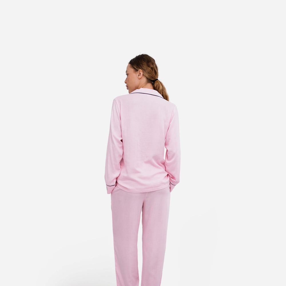 Woven Cotton Long Pajama Set