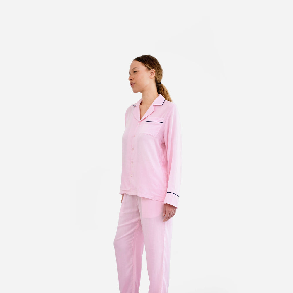 Woven Cotton Long Pajama Set