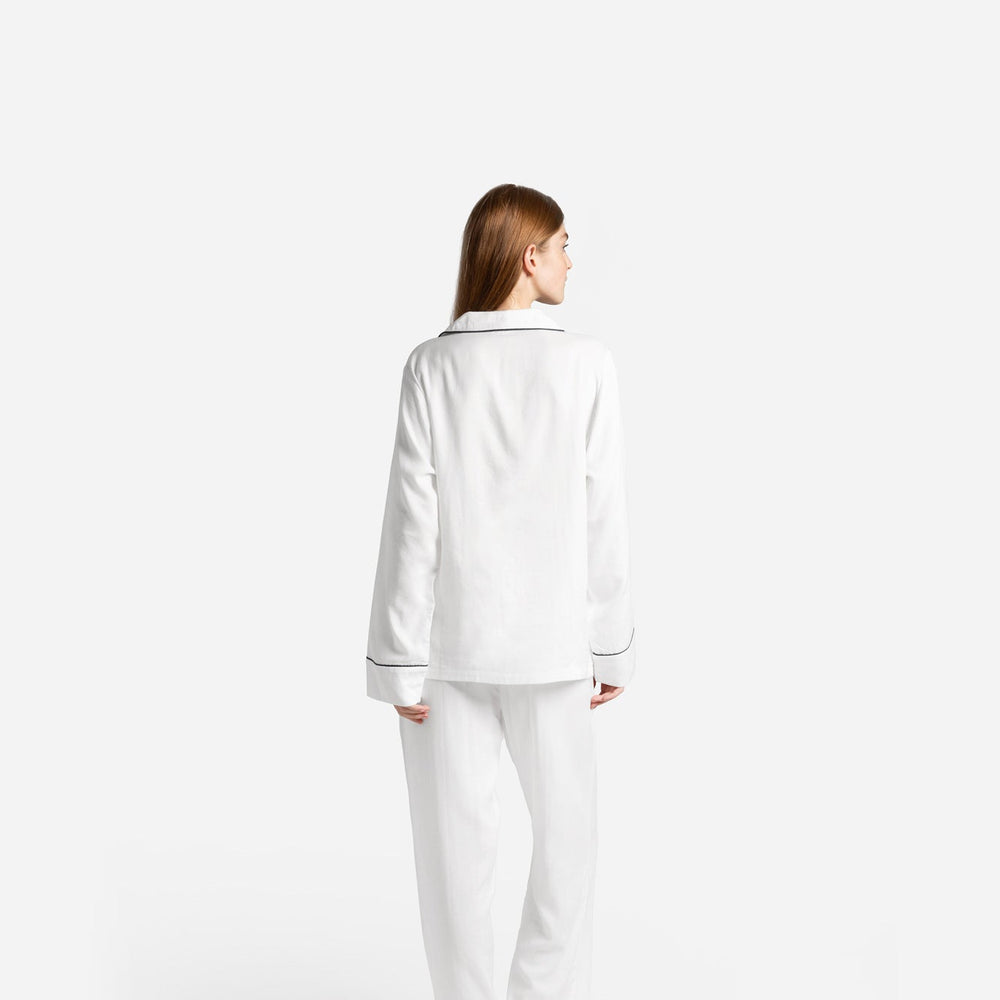 Woven Cotton Long Pajama Set