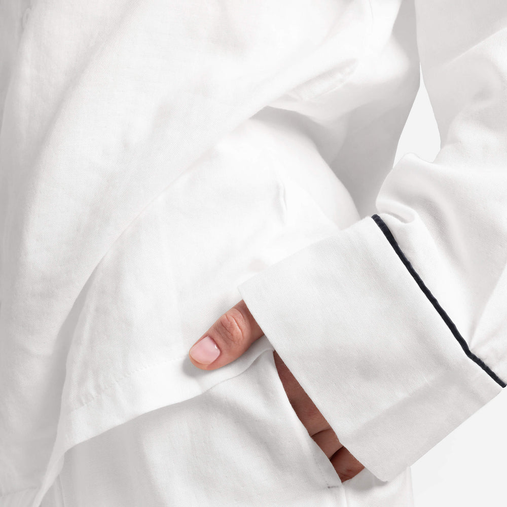 Woven Cotton Long Pajama Set