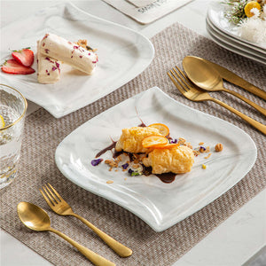 Elvira Marble Grey Dessert Plates Set of 6