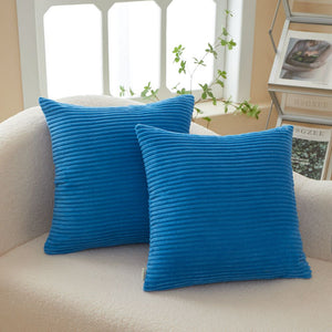 Set of 2  Stripe Throw Pillow (With 450g Inserts) 7 colors options size 18"x18"