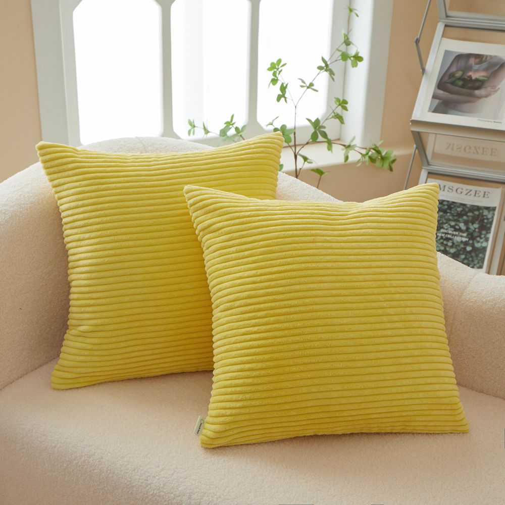 Set of 2  Stripe Throw Pillows (With 450g Inserts) 7 colors options size 18"x18"