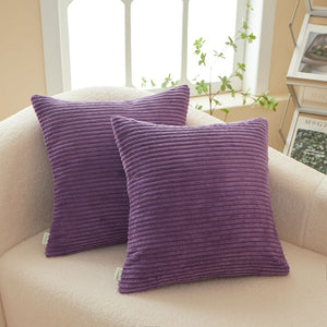 Set of 2  Stripe Throw Pillows (With 450g Inserts) 7 colors options size 18"x18"