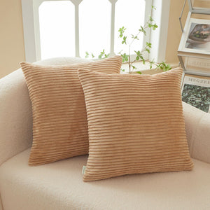 Set of 2  Stripe Throw Pillows (With 450g Inserts) 7 colors options size 18"x18"