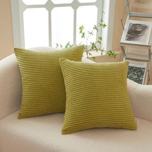 Set of 2  Stripe Throw Pillow (With 450g Inserts) 7 colors options size 18"x18"