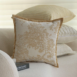 textured embroidery, subtle floral throw pillows Pack of 1 of 18"x18" with 450g insert