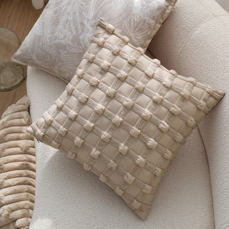Set of 2 With Inserts Textured Serenity Collection - Modern Plush Throw Pillows in Sage Green and Ivory with Tufted, Striped, and Quilted Patterns