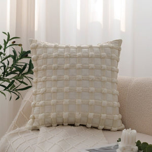 Textured serenity collection - modern plush throw pillow with tufted, striped, and quilted patterns Pack of 1
